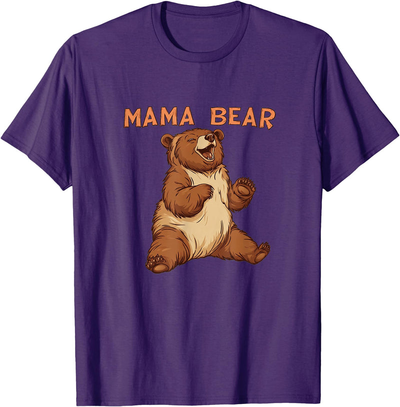 Happy Mama Bear Cool Vibes with Mama Bear Costume T-Shirt - Purple