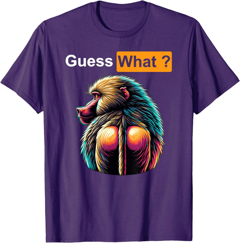 Humor Baboon Costumes Guess What Baboon Butt T-Shirt - Purple