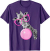Pink Glasses and Bubblegum Animals Cool Giraffe Blowing Bubble with Pink Glasses – Funny Animal T-Shirt - Purple