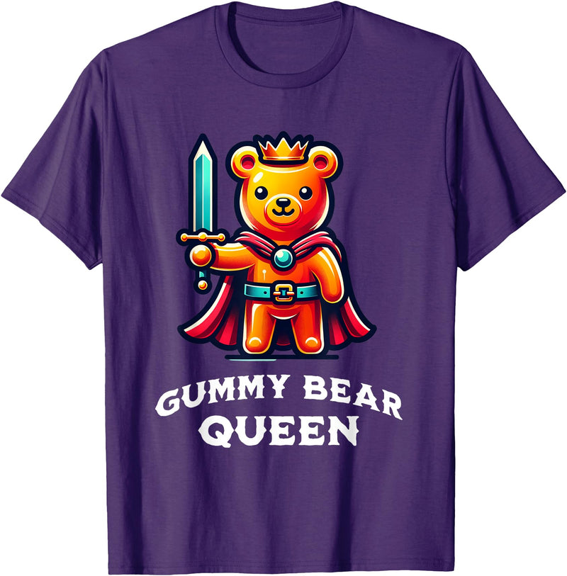 Gummy Bear Funny Quote Gummy Bear Queen Funny Gummy Bear Lovers Saying Illustration T-Shirt - Purple