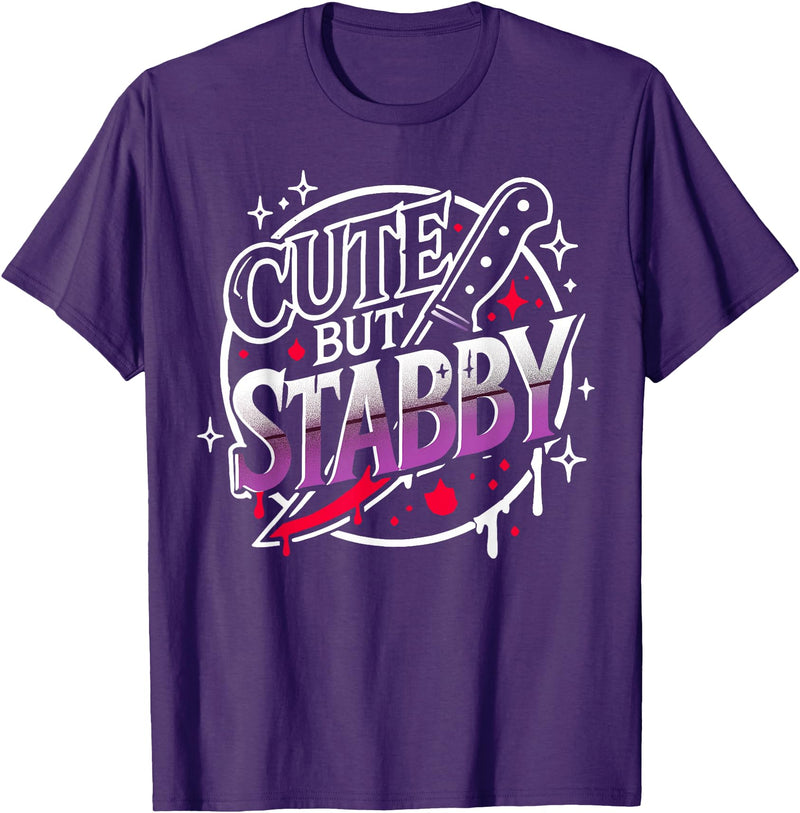Funny Cute But Stabby Tee Shirt Cute But Stabby T-Shirt - Purple