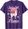 Pack A Punch Just A Girl Who Loves Llamas Llama Shirt Vintage T-Shirt - Purple