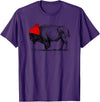 Buffalo Beanie Buffalo Wearing a Beanie Stocking Hat T-Shirt T-Shirt - Purple