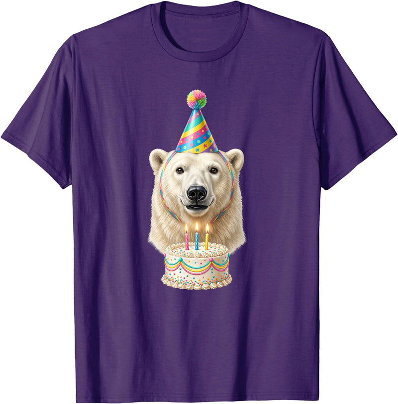 Birthday Party Polar Bear Polar Bear Birthday T-Shirt - Purple