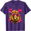 Wowsome! Valentines Day Lion Funny Lion Lover T-Shirt - Purple