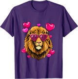 Wowsome! Valentines Day Lion Funny Lion Lover T-Shirt - Purple
