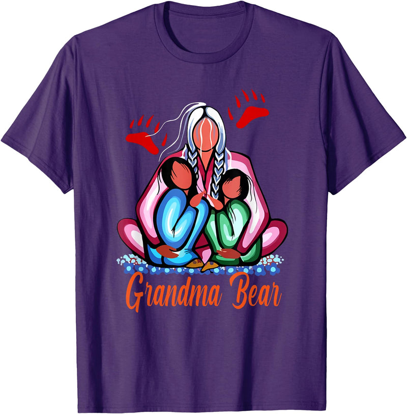 Grandma bear native american Tee Grandma bear native american T-Shirt - Purple