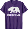 California Bear Souvenirs California State Flag Republic Of California T-Shirt - Purple