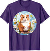Cool Spring Flowers with Hamster for Season Lovers T-Shirt - Purple