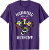 Cute Cow Herder Lady Animal Farm Lover Designs Funny Hanging with My Heifers Gift for Women Cow Farmer Girl T-Shirt - Purple