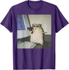Cyber Hamster Meme Cringe Funny Animal Vintage Graphic Tee T-Shirt - Purple