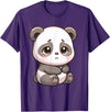 Cute Sad Panda Designs Sad Panda Bear Animal T-Shirt - Purple
