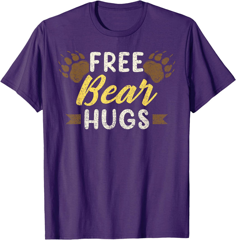Bear Gay Pride by Content Design Studio Bear Community, Free Bear Hugs, Bear Flag, Gay Bear Pride T-Shirt - Purple