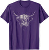 Cute Cow Meadow Designs Highland Cow T-Shirt - Purple