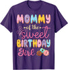 Sweet Birthday Girl Donut Family Matching Mommy Of The Sweet Birthday Girl Donut Lover Party T-Shirt - Purple