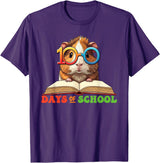 Guinea Pig Lovers 100 Days Of School Costume Kids Funny Guinea Pig 100th Day Of School Teacher Womens Mens T-Shirt - Purple