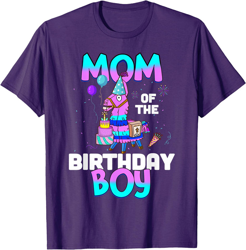 Llama Boys Kids Lovers Creations Llama Mom Shirt - Birthday Boy’s Cute Matching Party Outfit T-Shirt - Purple