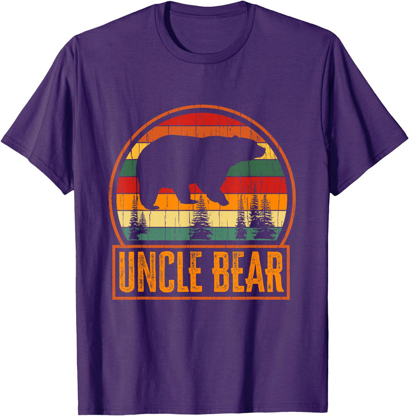 Aneisha Family Bear Matching Tee Uncle Bear Family Bear Matching T-Shirt - Purple