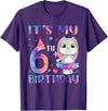 It's My 6th Birthday Bunny Rabbit 6 Years Old Boy Girl T-Shirt in Purple