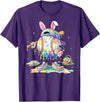 Dripping Tie Dye Rabbit Baseball Easter Bunny Men Boy Kid T-Shirt in Purple