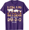 BBQ Barbecue Shirts Men Women Grilling Gifts Cow Pig Chicken Walk Bar B Q Bbq Barbecue Grilling Men Women T-Shirt - Purple