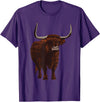 Best Highland Cow Gifts Farm Animal Lover Herders Funny Scottish Highland Cow Design For Men Women Hairy Cow T-Shirt - Purple