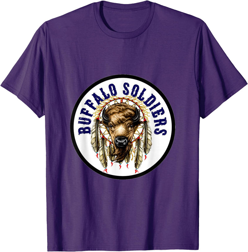 Mostly Art Stuff The Buffalo Soldiers of 1886 Dreamcatcher Art T-Shirt - Purple