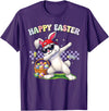 Dabbing Easter Bunny Rabbit Dab Dance Eggs Kids Boys Girls T-Shirt in Purple