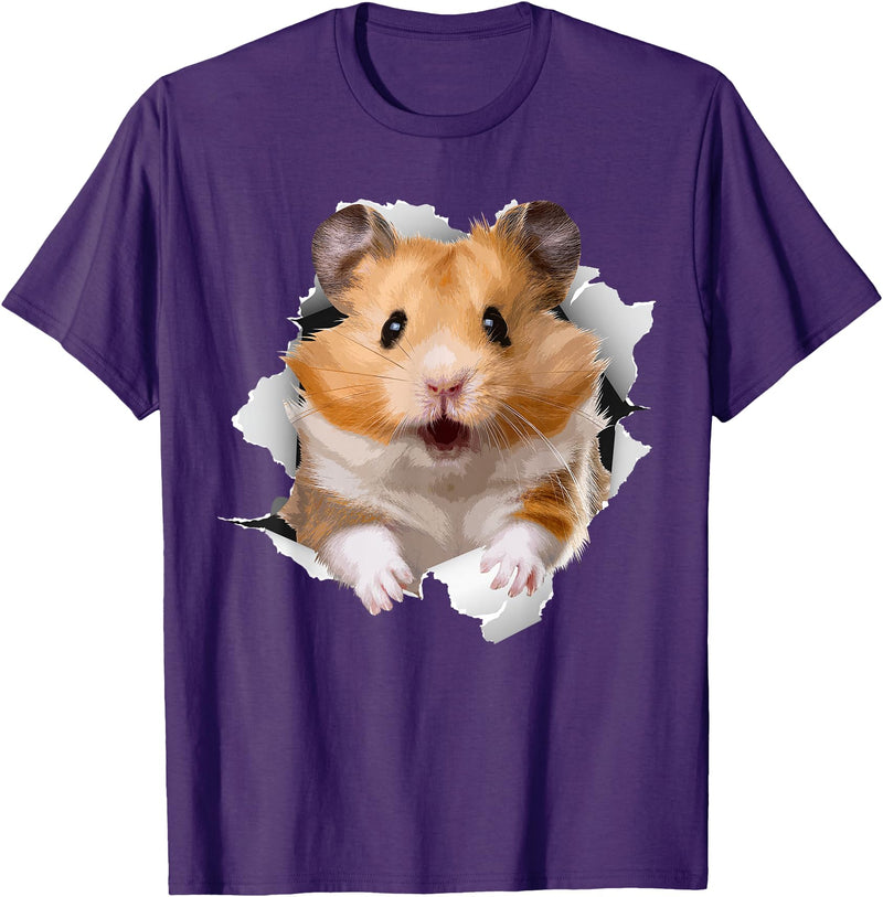 Cute Hamster Design for Men Women Kids Animal Hamster Lovers T-Shirt - Purple