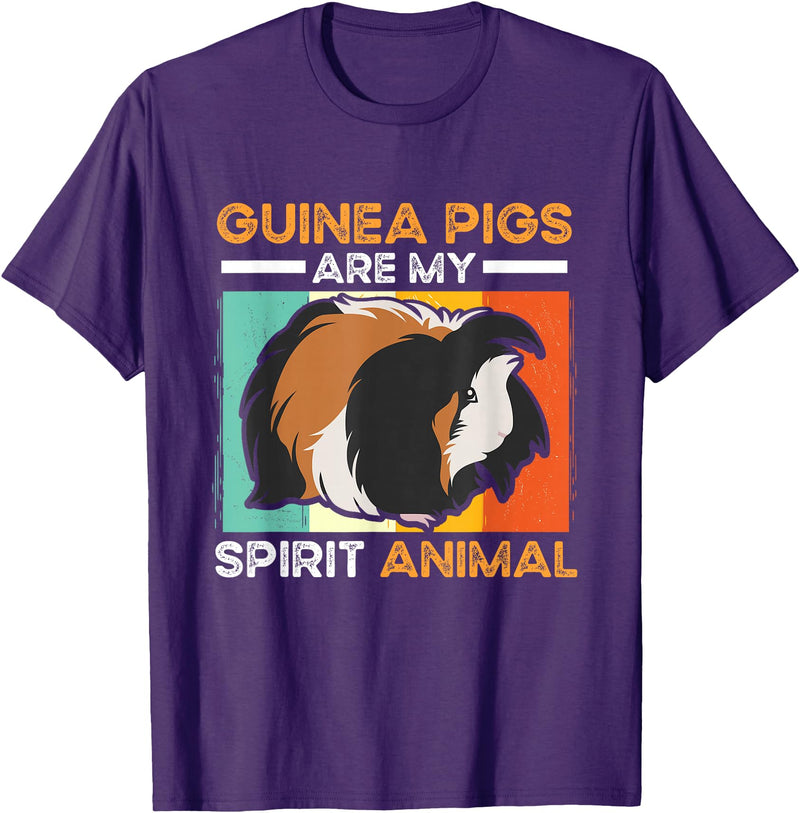 Guinea Pig Designs Guinea Pig Animals Pet - Guinea Pigs are my Spirit Animal T-Shirt - Purple