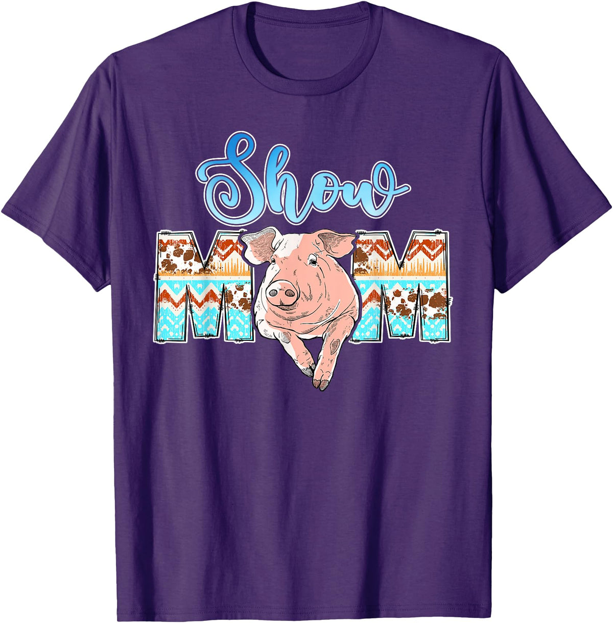 Pig Show Mom Mother's Day Pig Show Mom Pig Show Mother Pig Show Mama T-Shirt - Purple