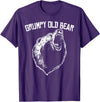 Miftees Grumpy Old Man Club Grumpy Old Bear T-Shirt - Purple