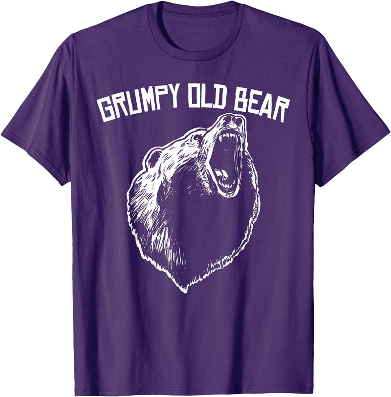 Miftees Grumpy Old Man Club Grumpy Old Bear T-Shirt - Purple