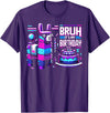 Llama Pinata Birthday Family Bday Party Decoration Llama Pinata Video Game Funny Gamer Bruh Its My Birthday T-Shirt - Purple