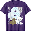 Arctic Animals Birthday Party Family Matching Bday Arctic Animals 9th Birthday Polar Bear Walrus Fox Sea Theme T-Shirt - Purple