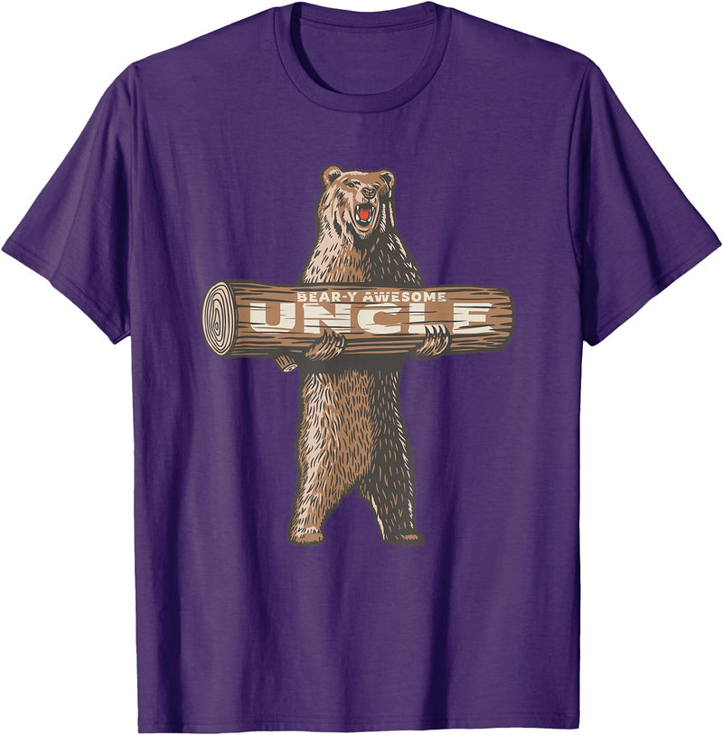 Cartba Uncle Co. Awesome Uncle Funny Saying T-Shirt - Purple
