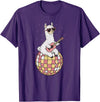 DiscoballAxis1 Funny Llama Disco Dancing Ball Groovy Retro 80s Costume T-Shirt - Purple