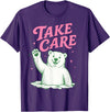Cute Kawaii Classic Goodbye Childrens Rhyming Game Take Care Polar Bear Happy Funny Last Day of School Summer T-Shirt - Purple