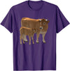 Bauernhof-Tiere von CSForest Aubrac Cow and Aubrac Calf Cattle Farm Animals T-Shirt - Purple