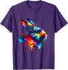 Splash Art Rabbit T-Shirt in Purple