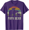 Bear Cubs Family Matching Gifts & Shirts Clothing Funny Papa Bear Shirts, Cub 2 Kids Fathers Day Grandpa T-Shirt - Purple