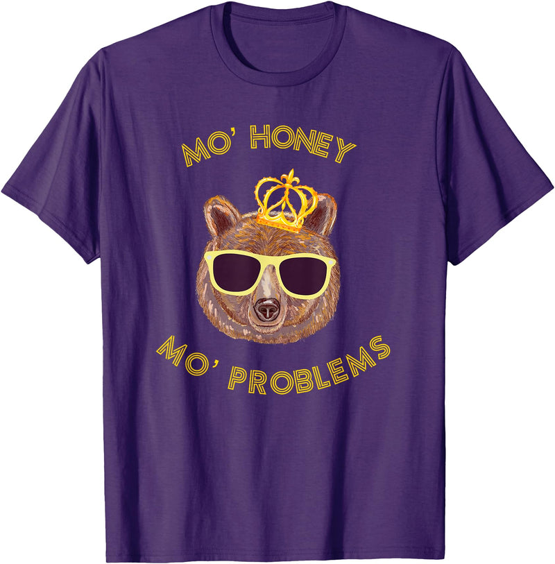 Funny Bear TShirts For All Mo Honey Mo Problems Funny Bear Shirt T-Shirt - Purple