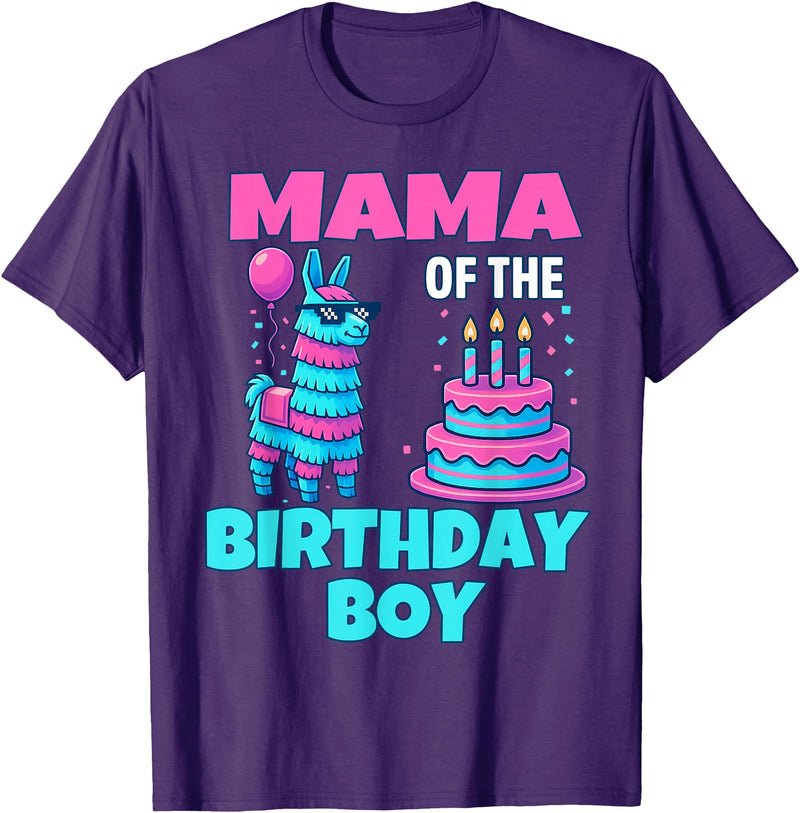 gaming gamer Birthday Llama Pinata Family Apparel mama Birthday Boy Llama Pinata Party family mathing women T-Shirt - Purple