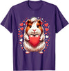 Cute Guinea Pig Apparel for Women Kids Guinea Pig Holding Heart Valentine's Day Cute Valentine T-Shirt - Purple