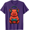 Magical and Funny Pig Farmer Gifts Gamer Pig Gaming T-Shirt - Purple