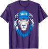I Liked The Lions Before It Was Cool Tees Blue Lions Salty Wearing Hat Salty Cool Lions Strong Lions T-Shirt - Purple