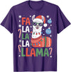 Festive Animal Christmas Funny FA La La La Llama Christmas Holiday Animal Design T-Shirt - Purple