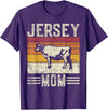 Retro Jersey Gift for Women & Farmer Best Cow Mom Women - Vintage Cattle Jersey T-Shirt - Purple