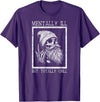Spooky Vibes & Horror Humor Lovers Design Funny Halloween Creepy Bearded Skull Quote T-Shirt - Purple