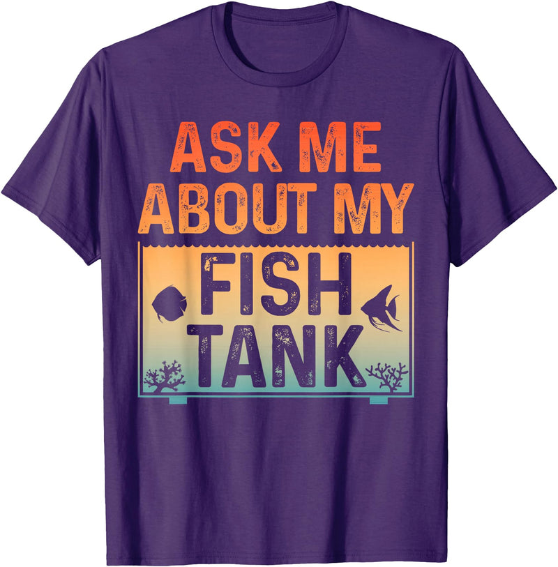 Funny Aquarium Gift Fish Tank Accessories & Stuff Funny Fish Tank Art for Men Women Fish Tank Aquarium Lover T-Shirt - Purple